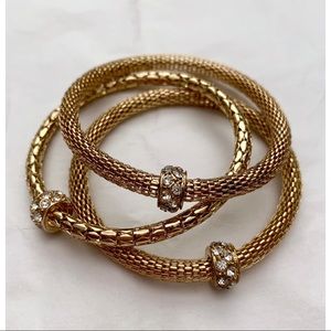 Gold & Faux Diamond Bangles